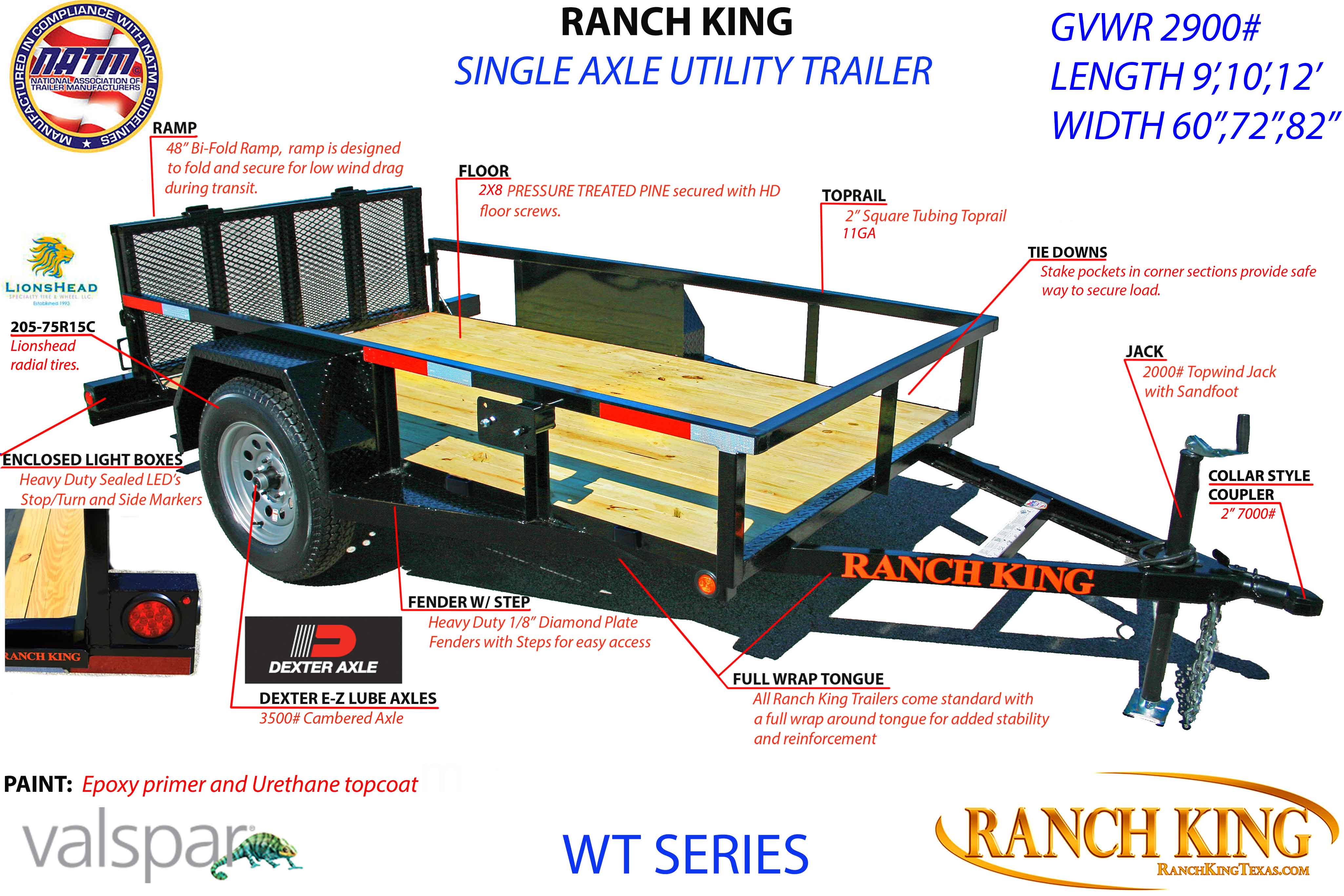 WT HD Series GVWR 4000 Ranch King Trailers